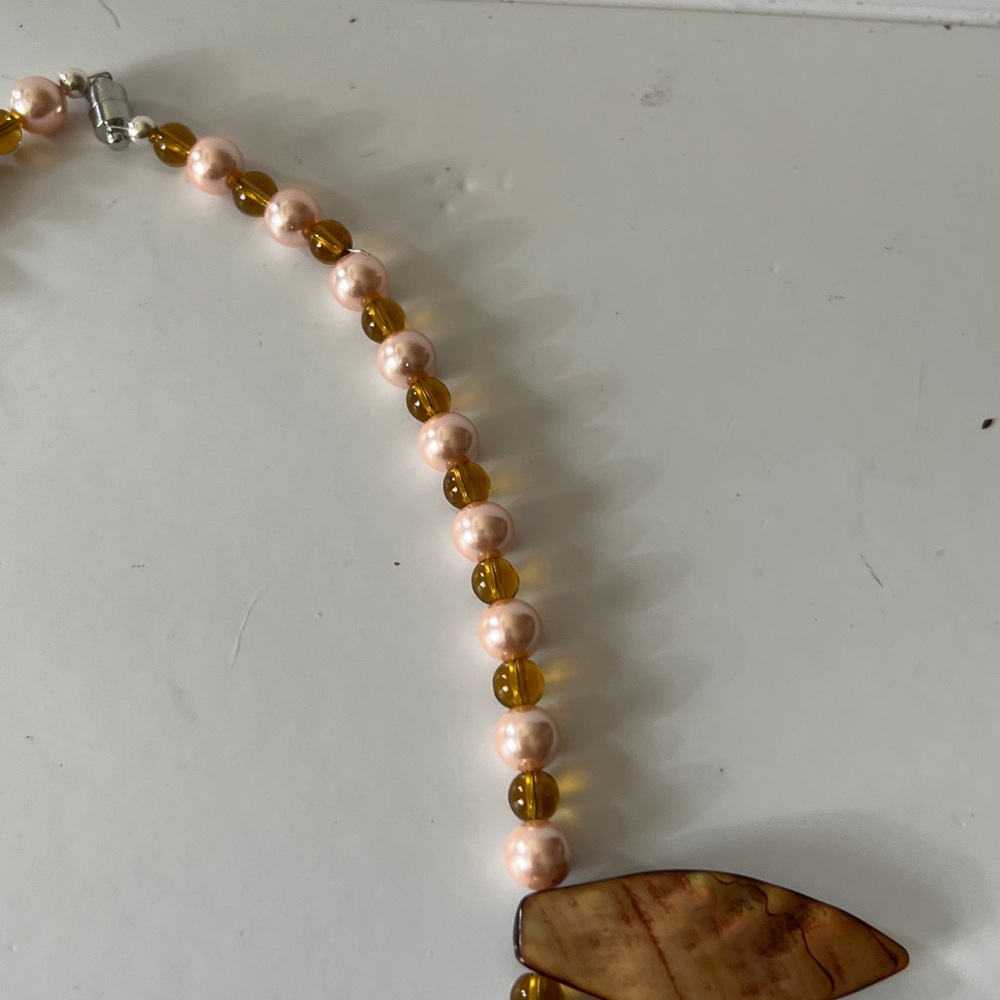 Handcrafted Brown Shell Statement Necklace - Wome… - image 4